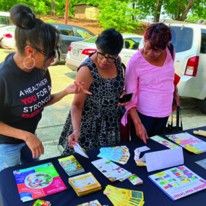 residents learning about our services